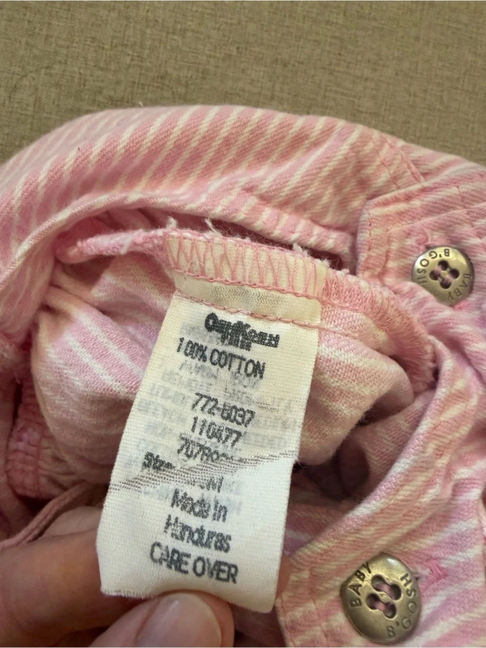 OshKosh B'gosh Pink & White Striped Baby Romper